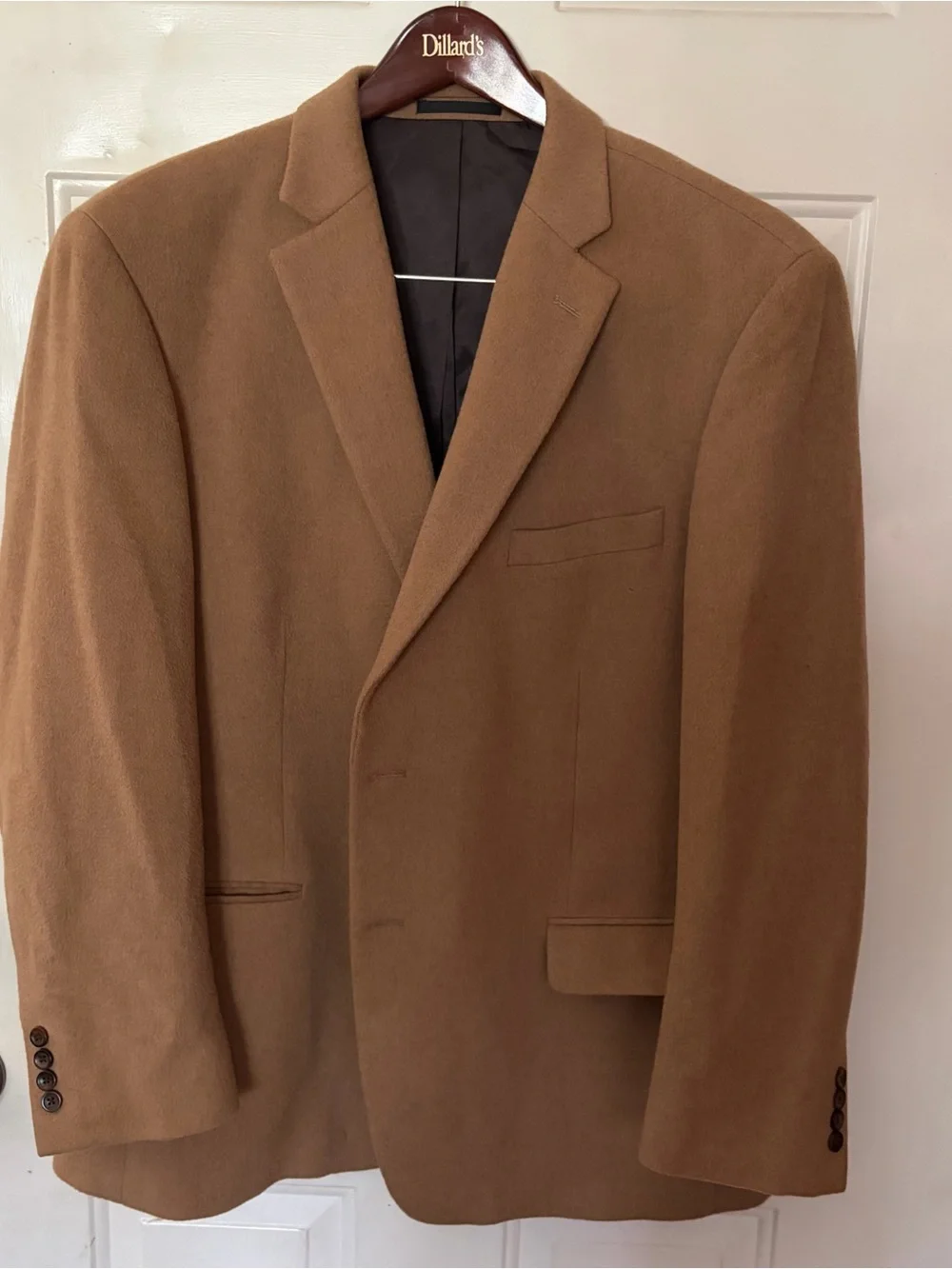 VTG Holbrook World Traveler 100% Camel Hair Blazer Sport Coat Jacket 46R Tan